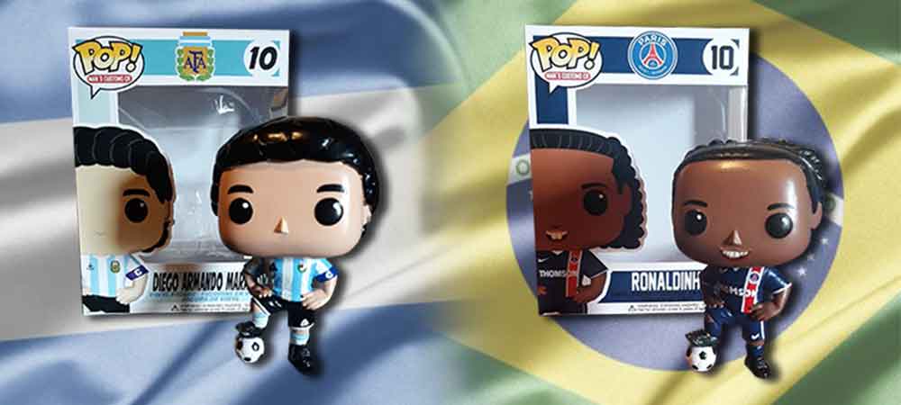 Funko POP personalizados de Maradona y Ronaldinho